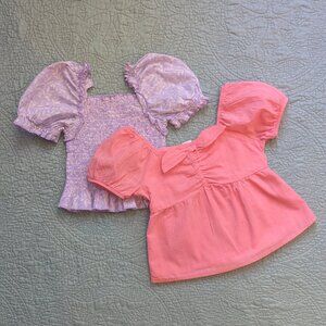 Wonder Nation Girl Puffy Sleeve Tops Girl Size Small (6-6x)